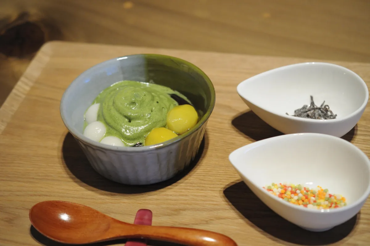 宇治抹茶のエスプーマぜんざい